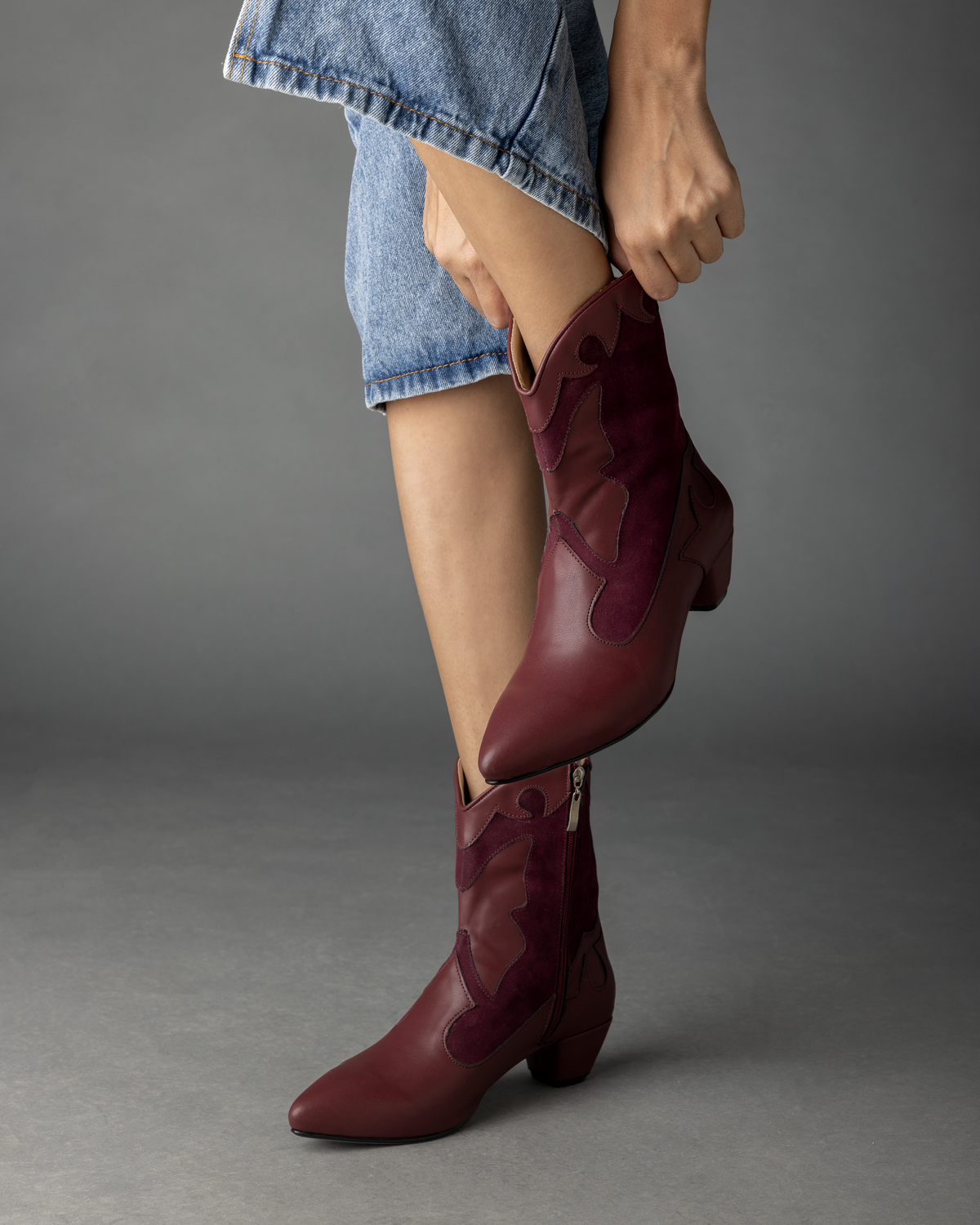 Burgundy cowgirl boots online