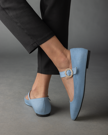 Light Blue Jeans Ballerinas