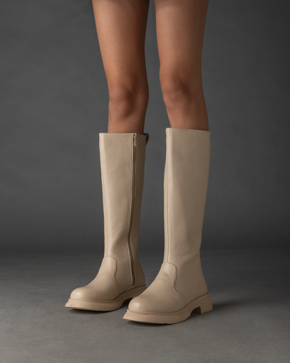 The classic boot with detachable crystal band in Light Beige