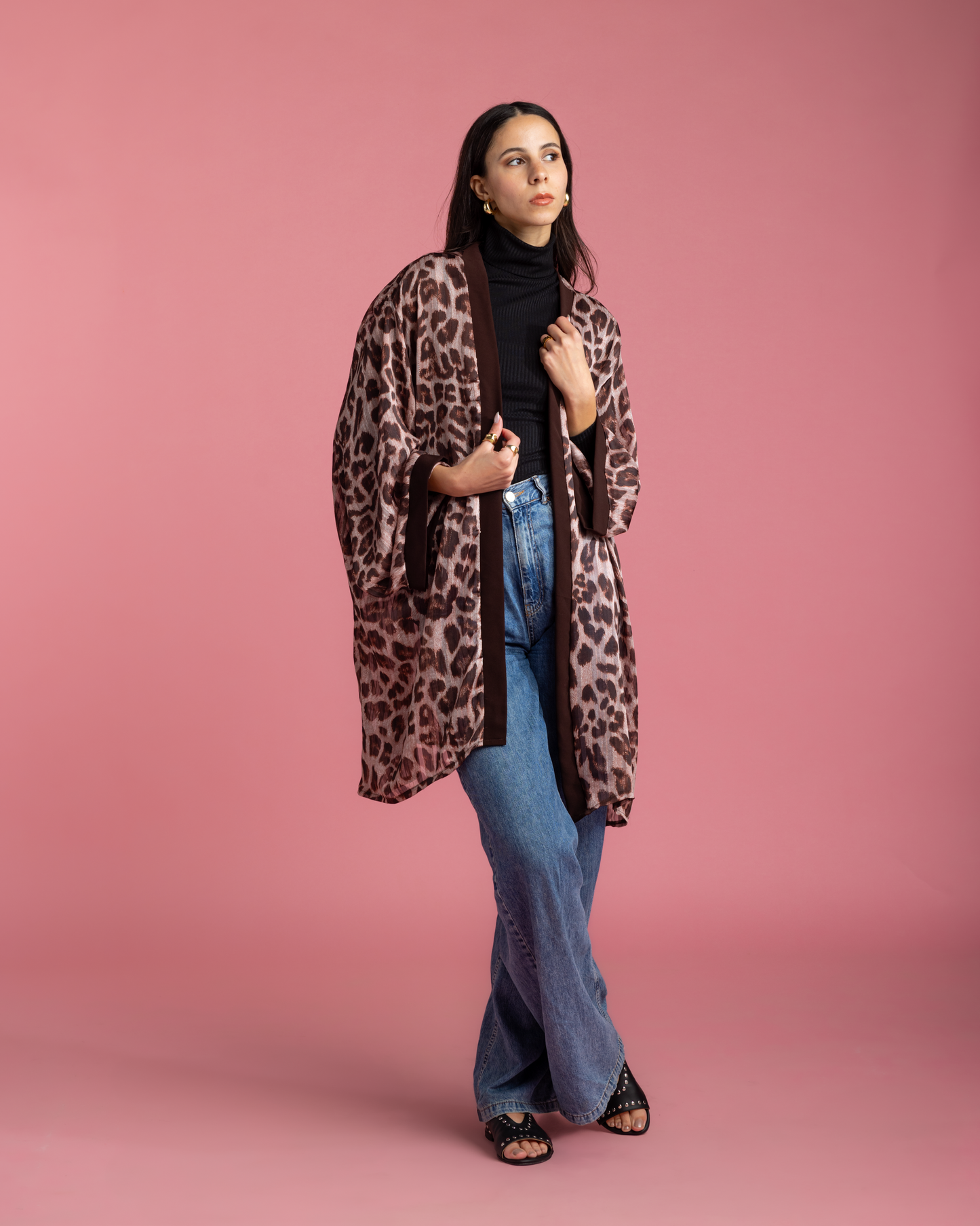 Everyday Kimono - Burgundy Leopard Print