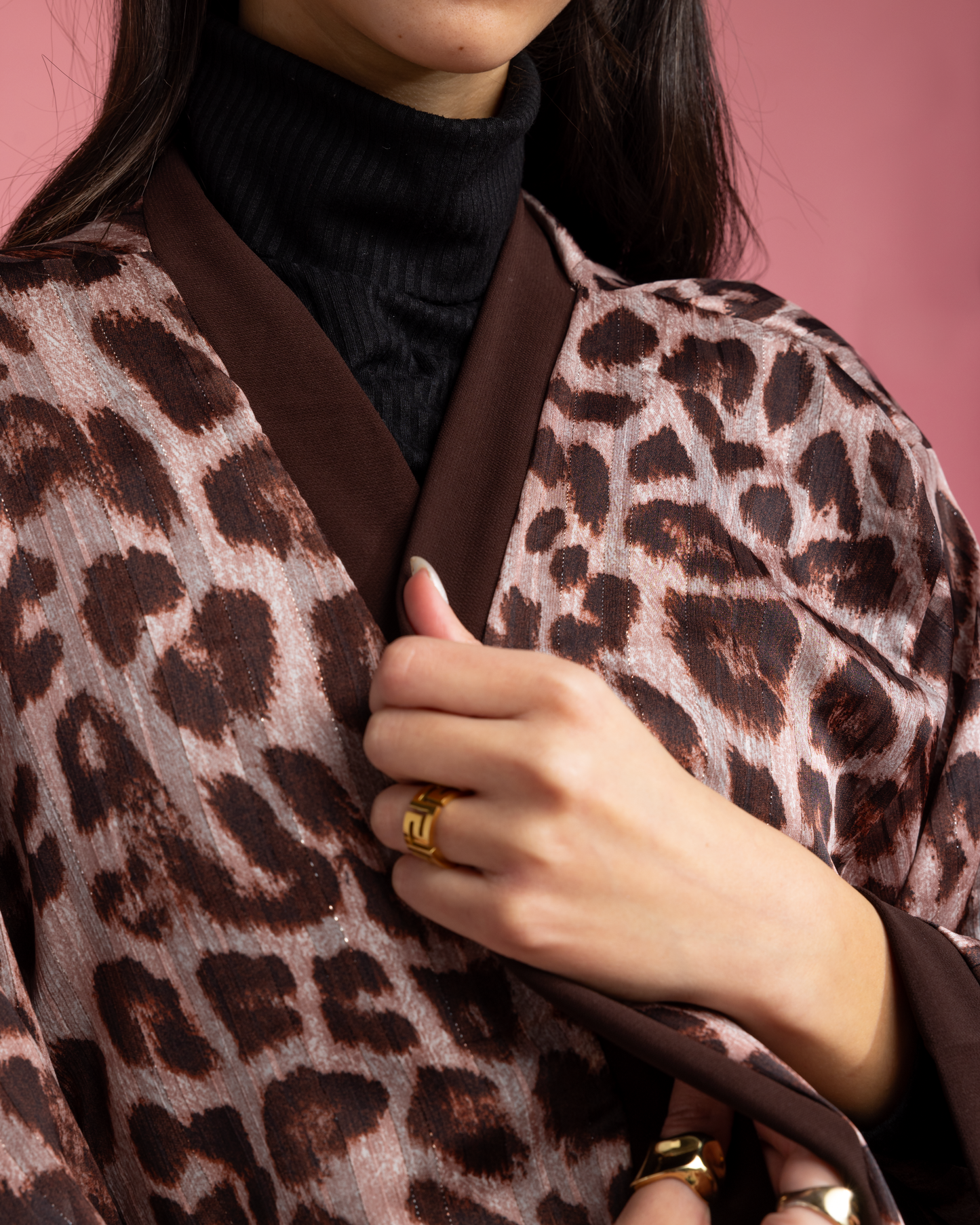 Everyday Kimono - Burgundy Leopard Print