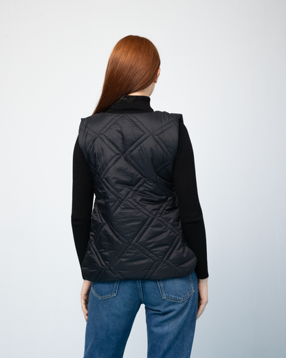 Open Puffer Jacket - Black