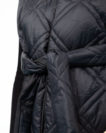 Open Puffer Jacket - Black