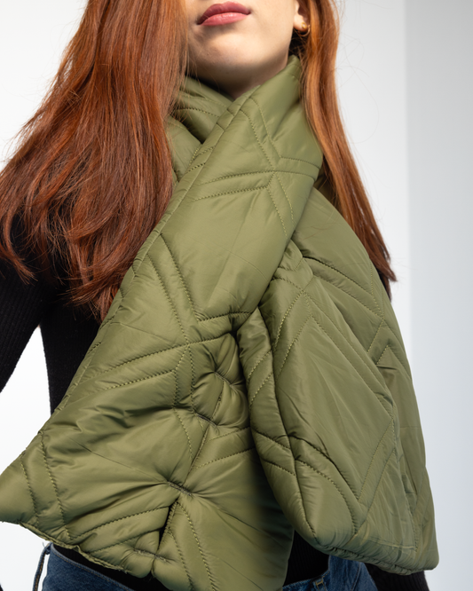 Puffer Scarf - Olive Green