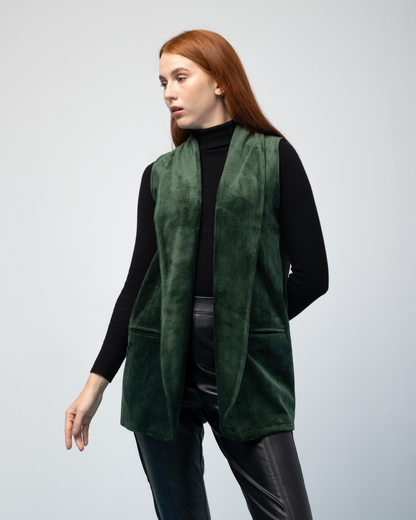 Velvet Gillet - Green