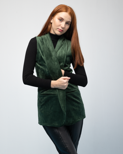 Velvet Gillet - Green