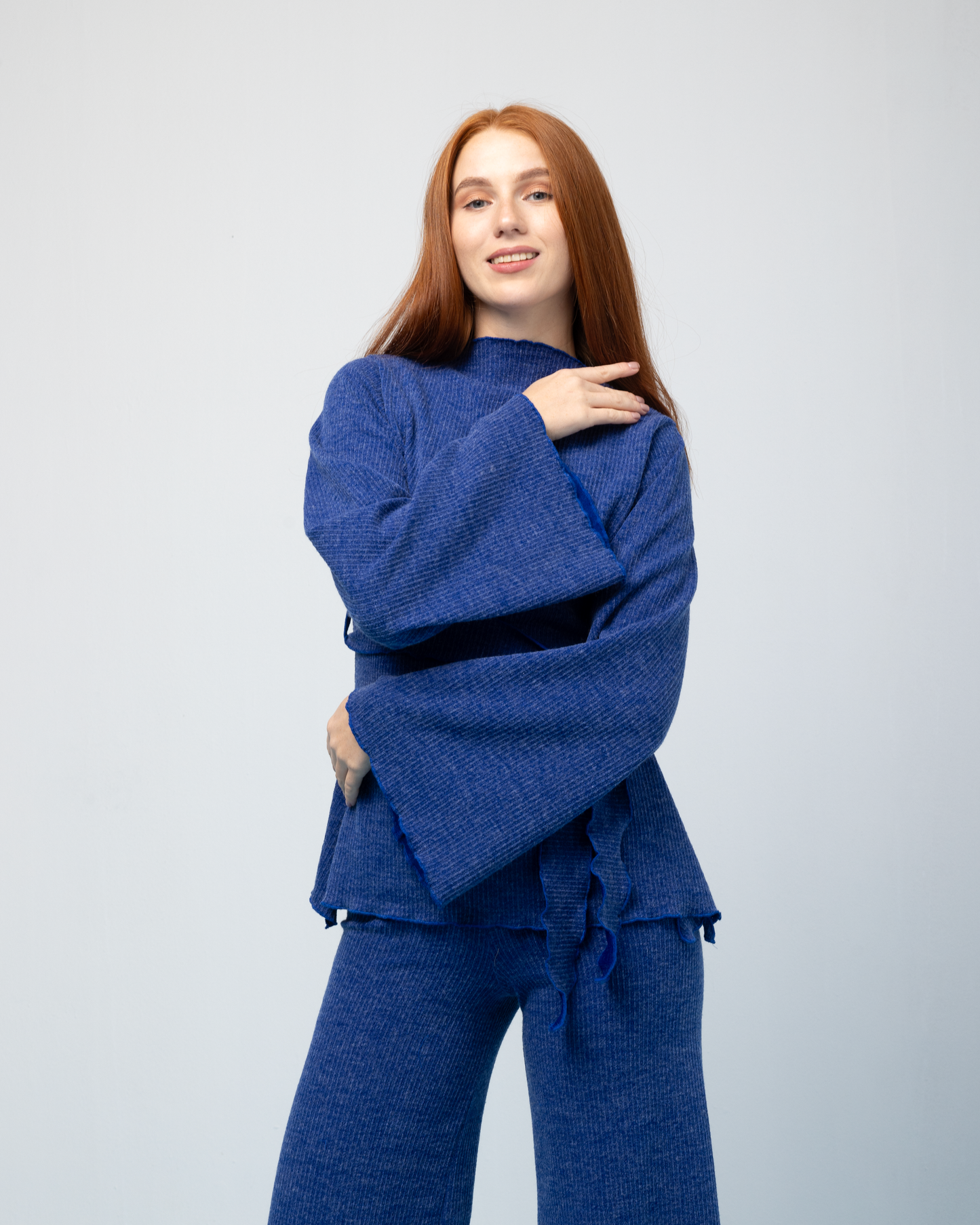 Wool Rib Set in Blue