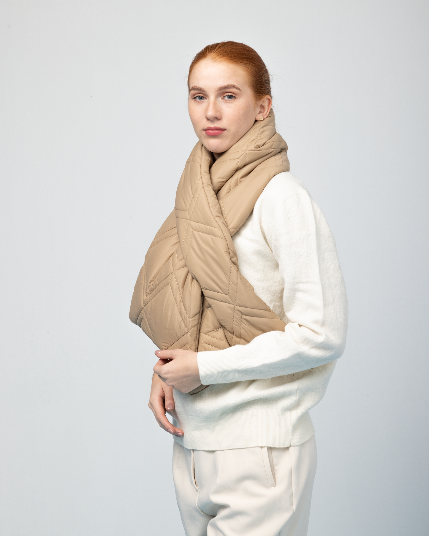 Puffer Scarf - Caramel Brown