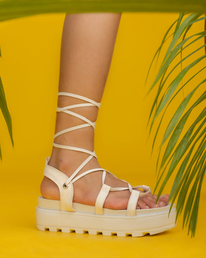 Spaghetti Sandals - White