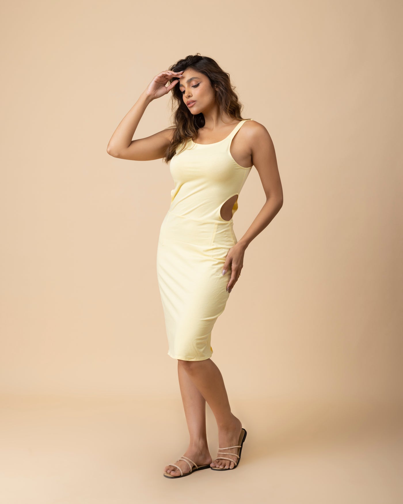 Lee Side Cut Out Dress - Yellow