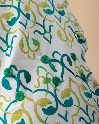 Wrap Shirt - Green Pattern