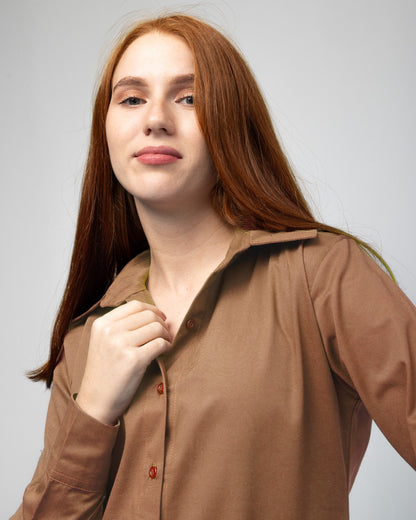 Cotton Shirt - Caramel Brown